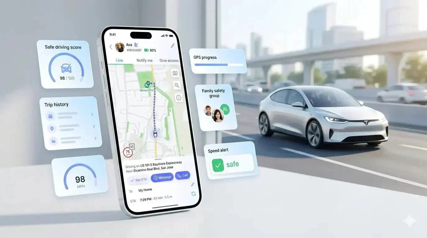 OtoZen app with live speed monitoring, driving score and trip tracking