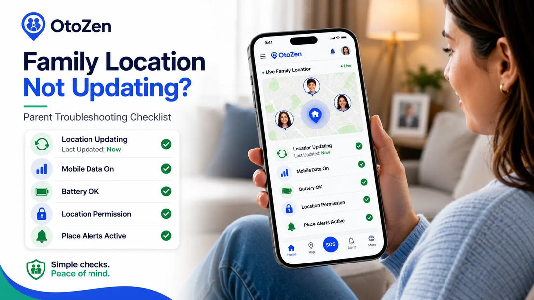 Parent checking why family location is not updating on a family location sharing app