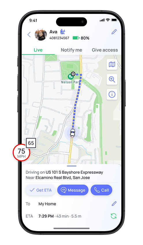 Real-time Live Location with Speed and Speed Limit