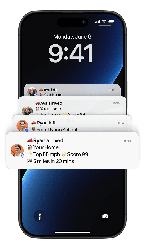trip notification of location app